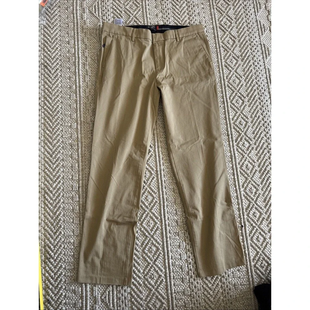 Dockers Men's Smart 360 Tech Slim Fit 38/34 Khaki Stretch Straight Chino Pants